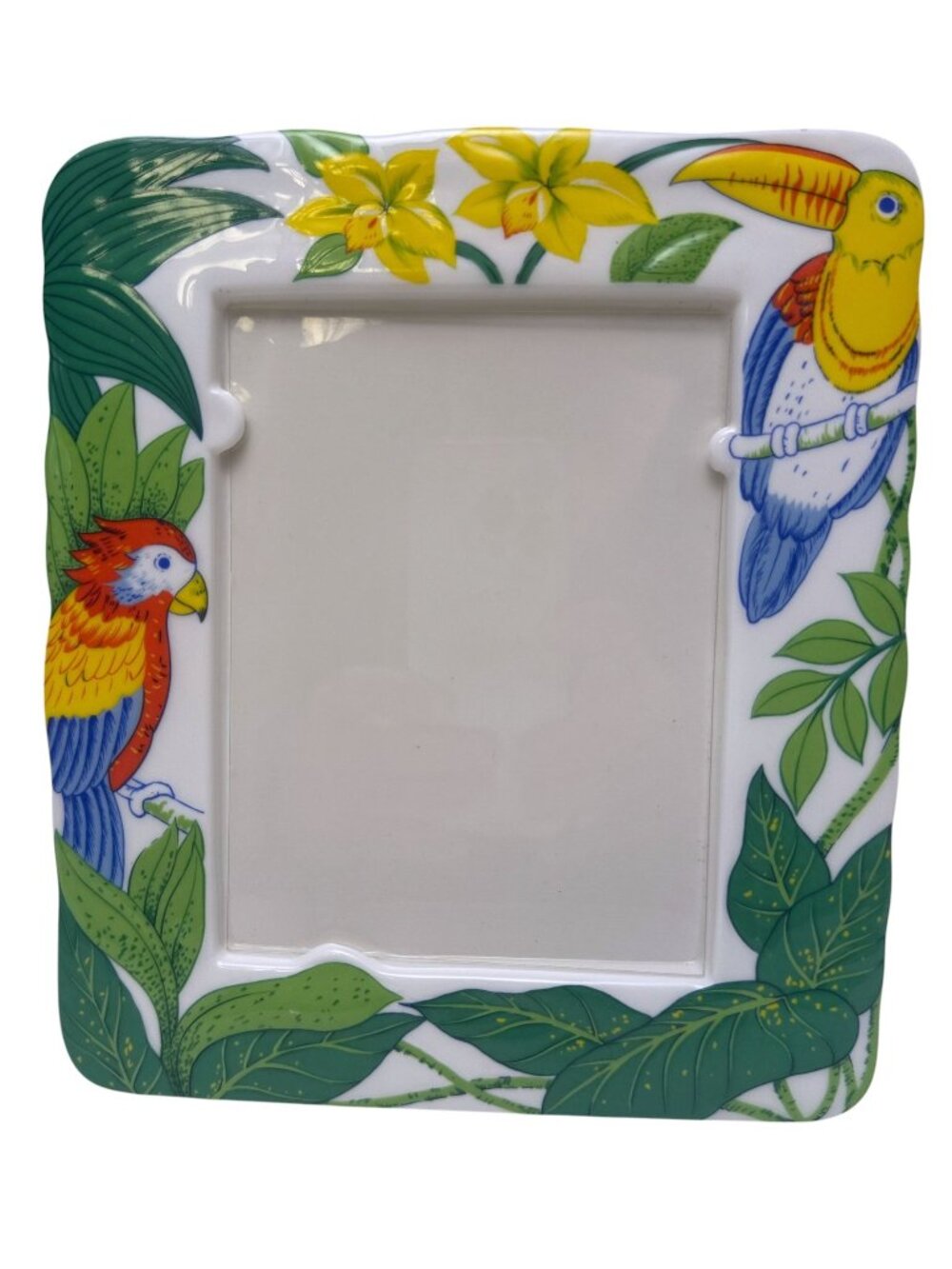 Mikasa Exotic Harmony Bone China Photo Frame Parrot Toucan Japan 4x5.25